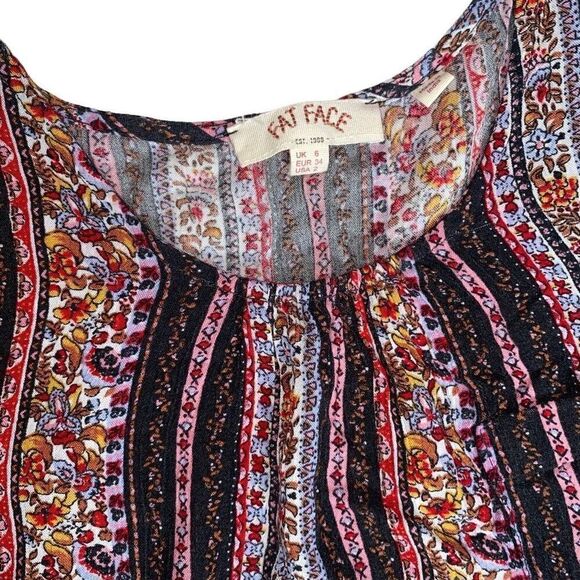 Fat face multi color striped ditsy floral short sleeve tunic top - Picture 4 of 11